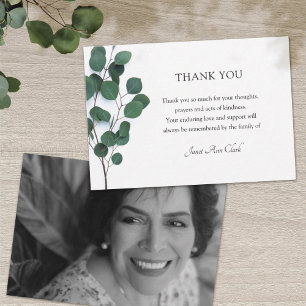 Funeral Thank You Photo Card with Eucalyptus