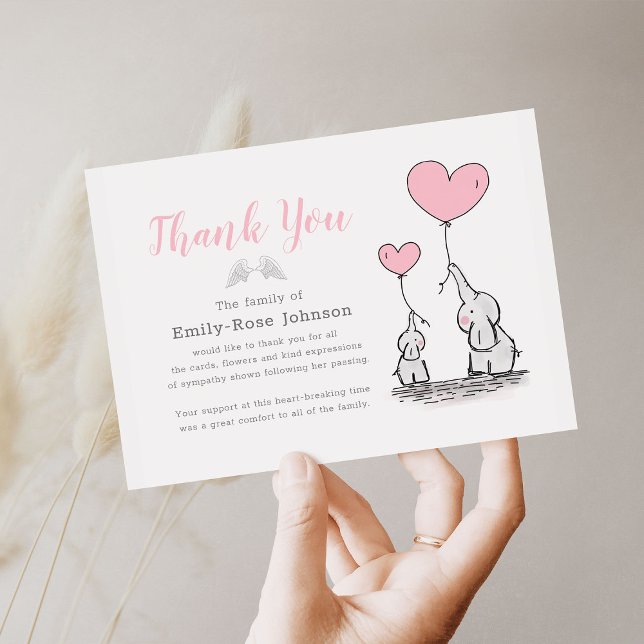 Funeral Thank You |  Pink Child's Bereavement Card (Creator Uploaded)