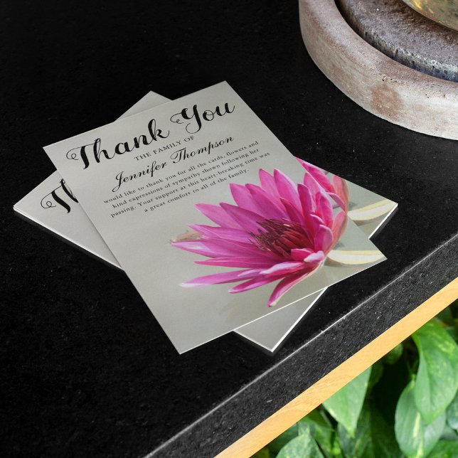 Funeral Thank You | Pink Lotus Bereavement Card (Creator Uploaded)