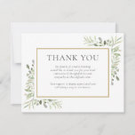Funeral Thank You Watercolor  Greenery Leaves Card