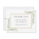 Funeral Thank You Watercolor Greenery Leaves Card Funeral Thank You Watercolor Greenery Leaves Card