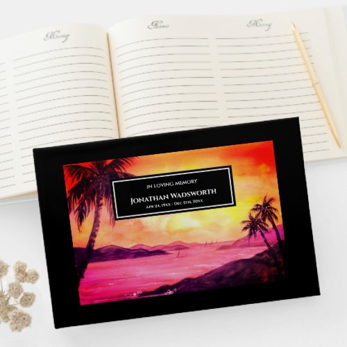 Funeral Tropical Beach Sunset Atmosphere Guest Book