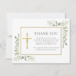 Funeral Watercolor Greenery Christian Thank You Card
