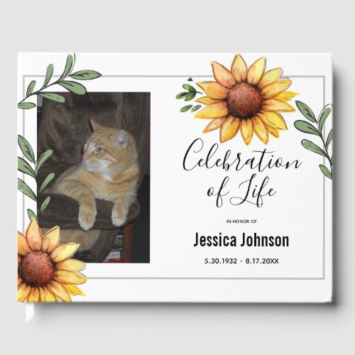 Funeral Watercolor Sunflowers Celebration of Life