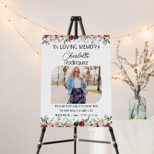 Funeral Welcome & Custom photo   Minimalist Flower Foam Board