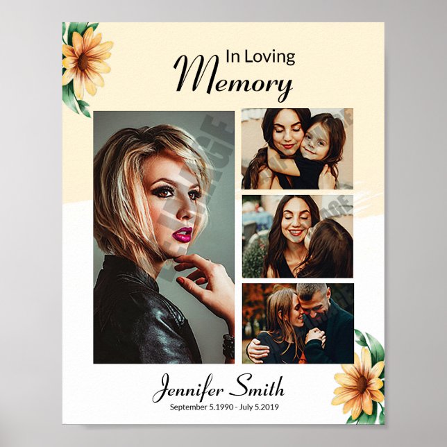 Funeral Welcome Poster Sign Photo Collage (Front)