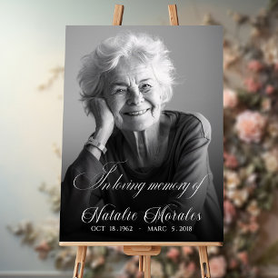 Funeral Welcome Sign Black & White Celebration of