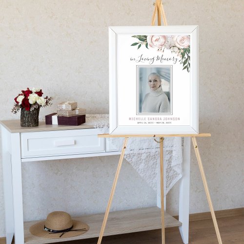 Funeral White Celebrating of Life Welcome Sign