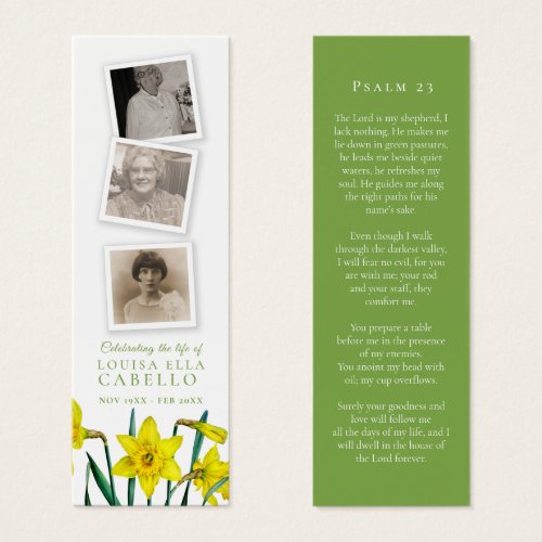 Funeral yellow spring daffodil poem photo bookmark