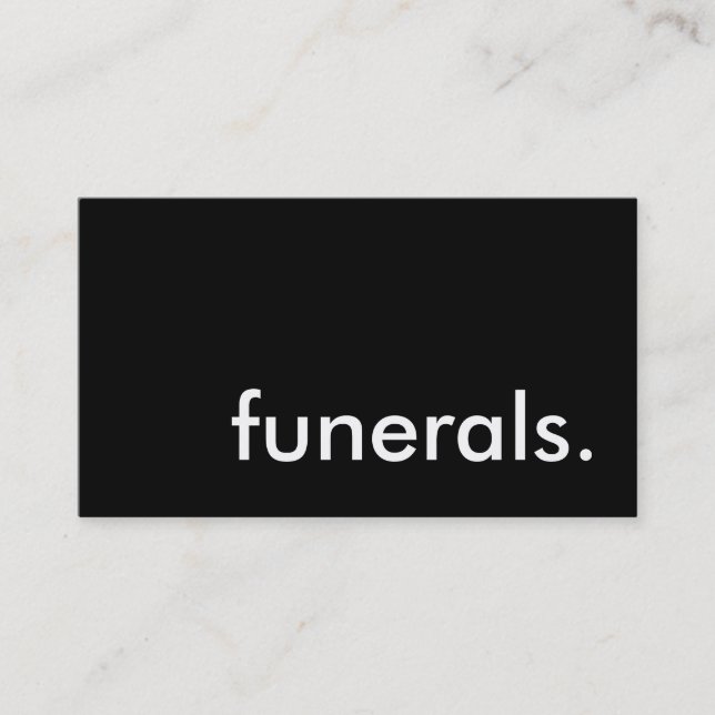 funerals. business card (Front)