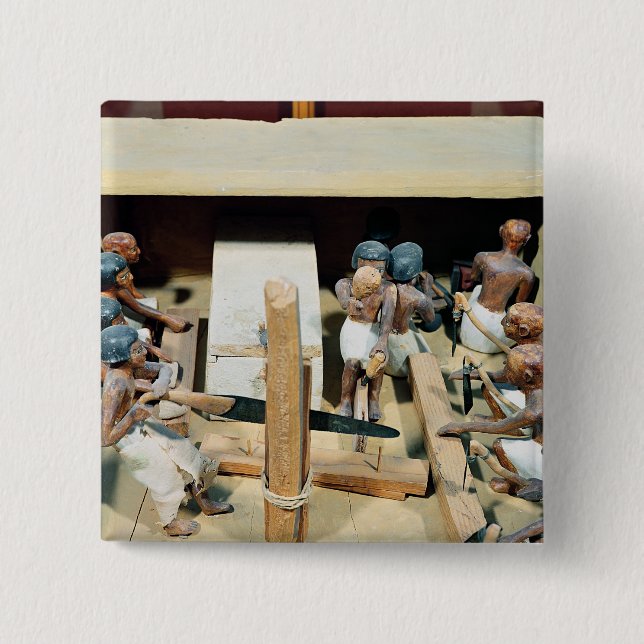 Funerary model of a carpentry workshop pinback button (Front)