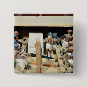 Funerary model of a carpentry workshop pinback button