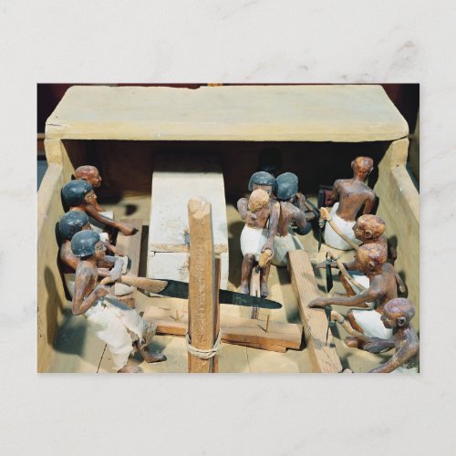 Funerary model of a carpentry workshop postcard