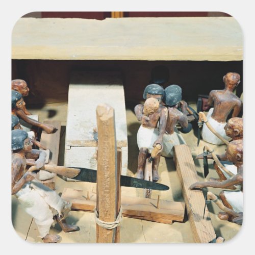 Funerary model of a carpentry workshop square sticker