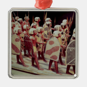 Funerary model of marching armed soldiers metal ornament