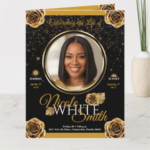 Funerary Program Premiun 4 pages Gold and Black