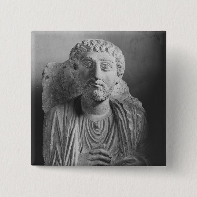Funerary relief of a male figure, from Palmyra Pinback Button (Front)