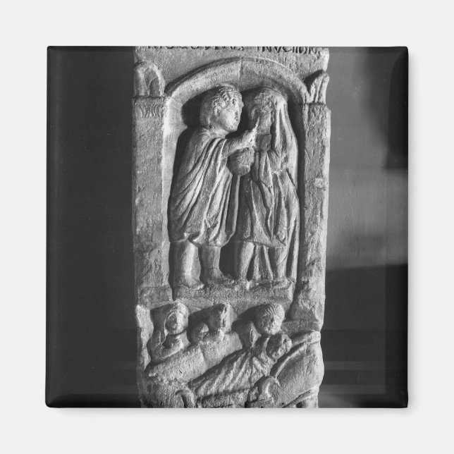 Funerary stela depicting a doctor magnet (Front)