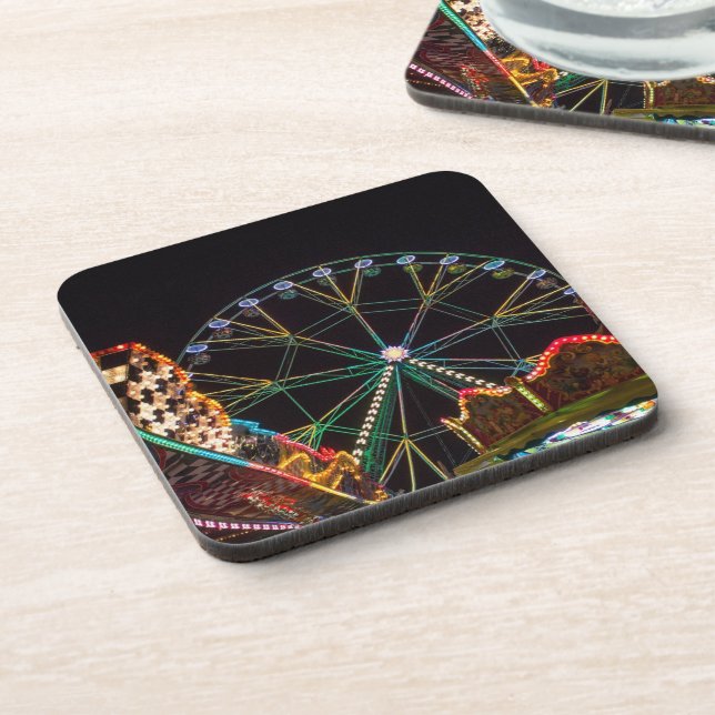 Funfair Ferris Wheel at Night Beverage Coaster (Left Side)