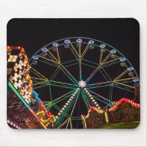 Funfair Ferris Wheel at Night Mouse Pad