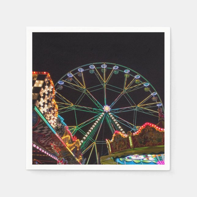 Funfair Ferris Wheel at Night Napkins (Front)