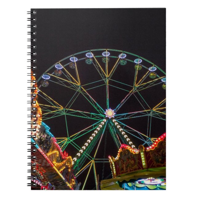 Funfair Ferris Wheel at Night Notebook (Front)