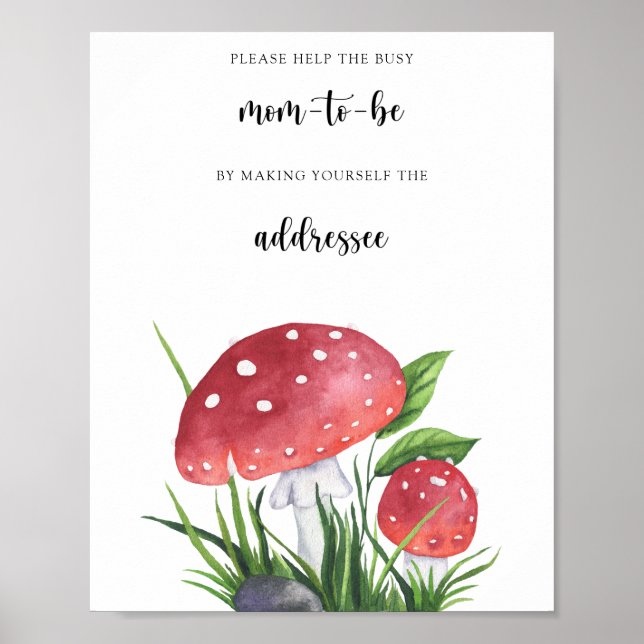 Fungi baby shower - Help the Busy Mom-to-Be Poster (Front)