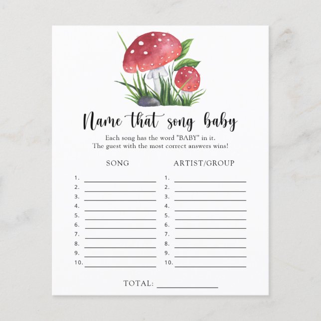 Fungi baby shower Name that Baby Song (Front)