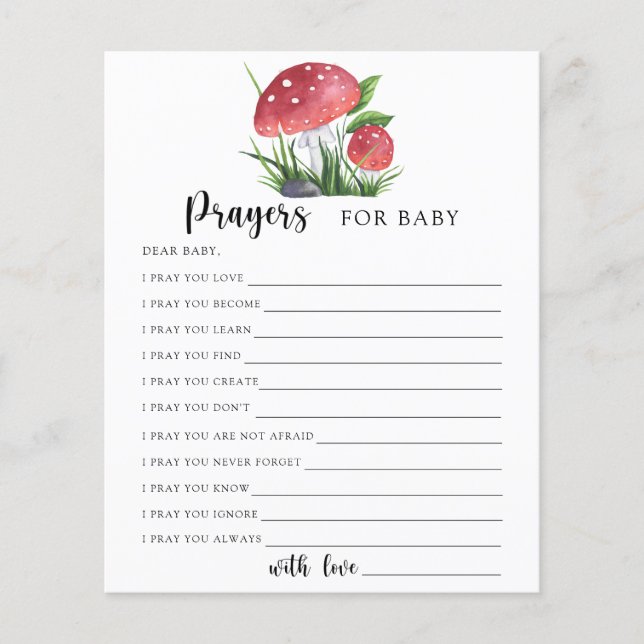 Fungi Baby Shower Prayers for baby (Front)