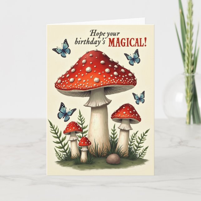 Fungi Birthday Scene Card (Front)
