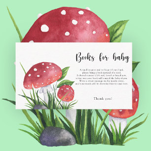 Fungi fly agaric baby shower Books for baby Enclosure Card