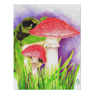 "Fungi Frog" Faux Canvas Print