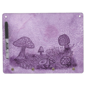 Fungi Meadow Dry Erase Board / Keychain Holder