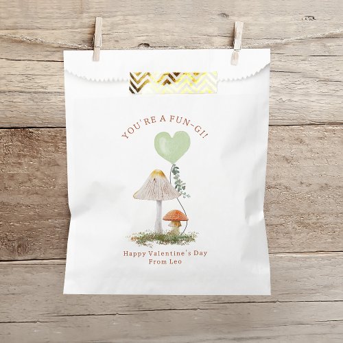 Fungi Mushroom Pun Classroom Valentine  Favor Bag