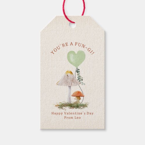 Fungi Mushroom Pun Classroom Valentine  Gift Tags