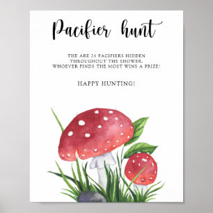 Fungi - pacifier hunt baby shower game poster