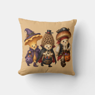 Fungi Trio Halloween T-shirt Throw Pillow