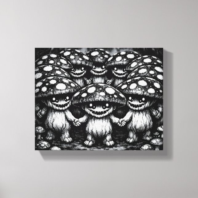 Fungus Folk •  Forest Creatures by BurnsInHell Canvas Print (Front)
