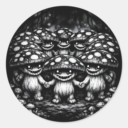Fungus Folk •  Forest Creatures by BurnsInHell Classic Round Sticker