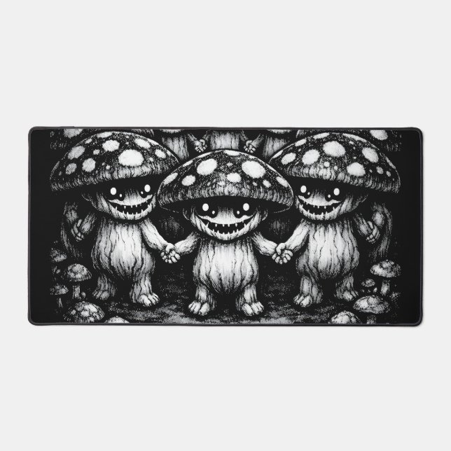 Fungus Folk •  Forest Creatures by BurnsInHell Desk Mat (Front)