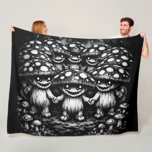 Fungus Folk •  Forest Creatures by BurnsInHell Fleece Blanket