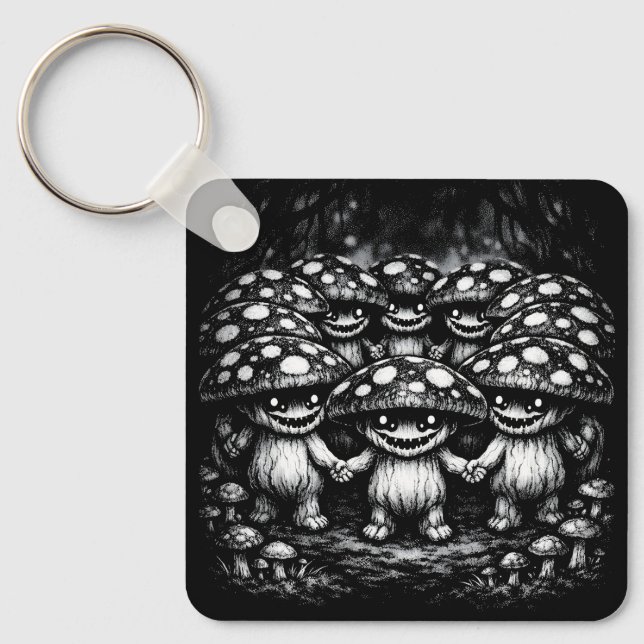 Fungus Folk •  Forest Creatures by BurnsInHell Keychain (Front)