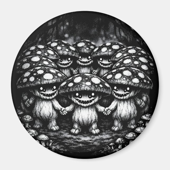 Fungus Folk •  Forest Creatures by BurnsInHell Magnet (Front)