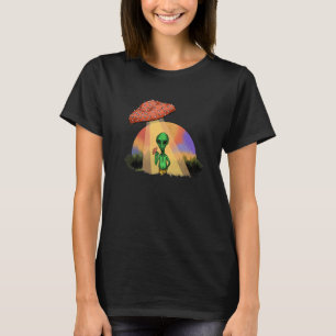 Fungus Magic Psilocybin Mushrooms Alien UFO   T-Shirt