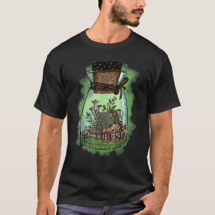 Fungus Magic Psilocybin Mushrooms In Glass Vase T-Shirt