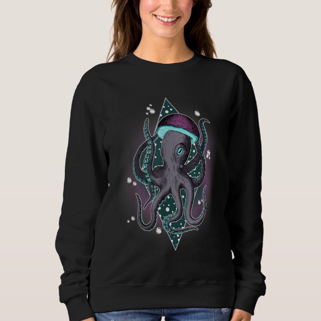 Fungus Magic Psilocybin Mushrooms Octopus Graphic Sweatshirt (Front)