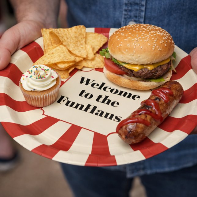 FunHaus Bold Stripe Circus Party Paper Plates (Creator Uploaded)