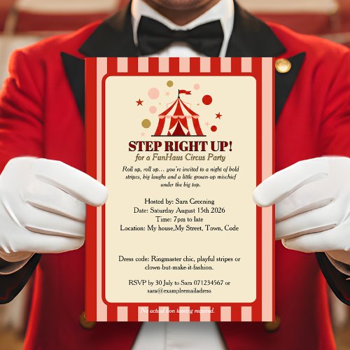 adult circus party invitations