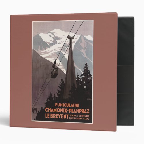 Funiculaire Le Brevent Cable Car Poster 3 Ring Binder