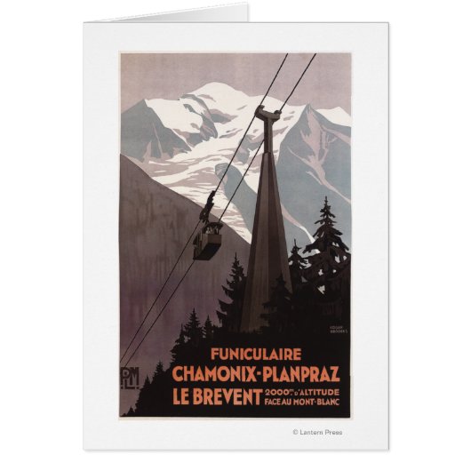 Funiculaire Le Brevent Cable Car Poster Cards (Front)
